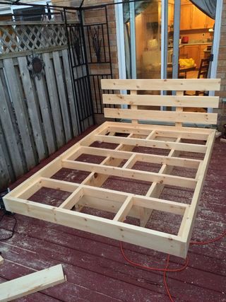 Picture of GroundFX Bed Wood Platform Bed Frame Diy, Floating Pallet Bed Frame, Diy Bed Design, Floating Bedframe Ideas, Pallet Floating Bed, Floating Platform Bed Diy, Queen Size Floating Bed Frame Diy, Floating Pallet Bed, Diy Floating Bed Frame Plans