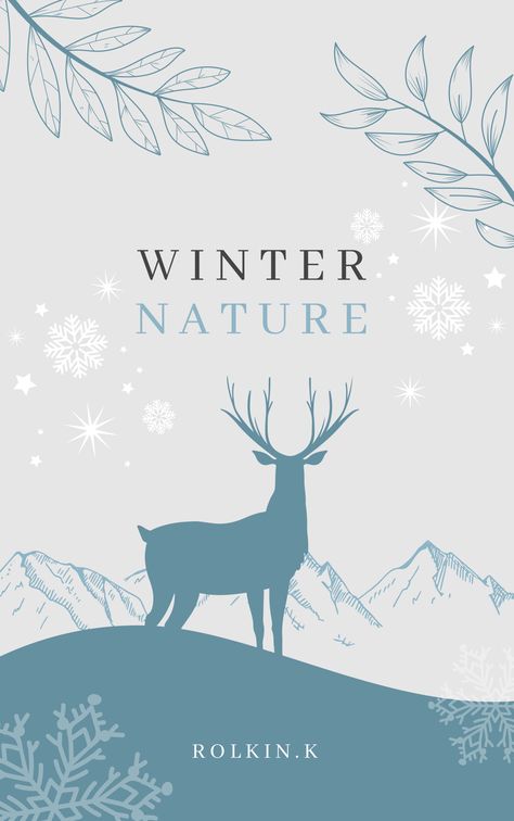 Winter book cover template Winter Theme Graphic Design, Winter Illustration Design, Winter Design Graphic, Winter Book Cover, Winter Graphic Design, Winter Advertising, Poster Natal, Winter Calendar, Winter Template