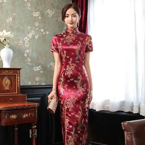 Phoenix Pattern, Chinese Dresses, Dragon Phoenix, Qipao Dress, Date Dresses, Midi Dress Black, China Dress, Cheongsam Dress, Midi Sheath Dress