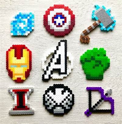 Avengers Retro Perler Bead Icons Harry Potter Perler Beads, 8 Bit Pixel Art, Perler Beads Ideas, Modele Pixel Art, Hamma Beads Ideas, Easy Perler Bead Patterns, Melty Bead Patterns, Easy Perler Beads Ideas, Hama Beads Design