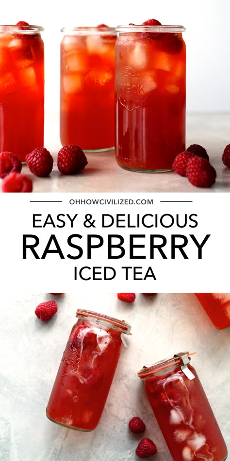 Raspberry Ice Tea Recipe, Strawberry Iced Tea, Fruit Tea Recipes, Fuze Tea, Iced Tea Recipes Homemade, Raspberry Iced Tea, Sweet Tea Recipes, Iced Tea Recipe, Iced Drinks Recipes