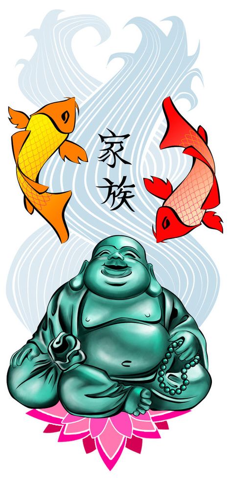 Budah Tattoos For Men, Lb Tattoo, Koi Cross Stitch, Laughing Buddha Tattoo, Buddha Drawing, Luck Tattoo, Buddha Tattoo Design, Buddha Tattoos, Art Buddha