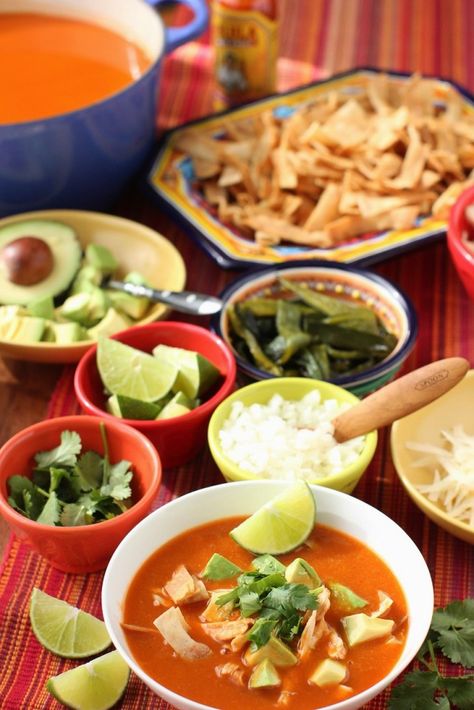 Mexican Tortilla Soup, Mexican Sun, Mexican Tortilla, How To Make Tortillas, Mexican Kitchen, Fried Tortillas, Mexican Kitchens, Cooking Chicken To Shred, Soup Kitchen