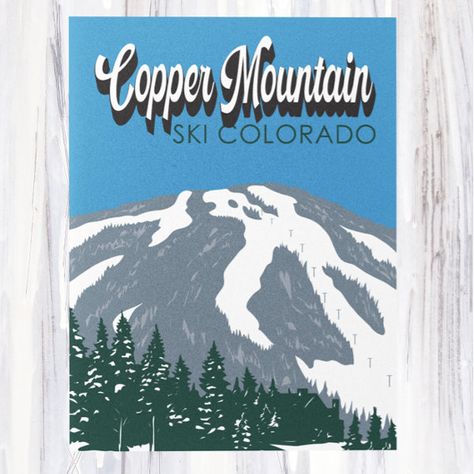 Copper Mountain Ski Area Colorado Vintage Postcard Mountain Winter, Vintage Postcards Travel, Copper Mountain, Colorado Vacation, Colorado Skiing, Travel Postcard, Ski Area, Winter Art, Winter Landscape