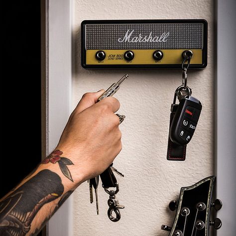 Marshall JCM800 Jack Rack 2.0 (includes 4 keychains)Hang Your Keys Like A Rockstar Vintage Amplifier, Marshall Guitar, Wc Decoration, Guitar Keys, Guitar Storage, Telephone Retro, Wall Mounted Key Holder, Marshall Amps, Hanger Storage