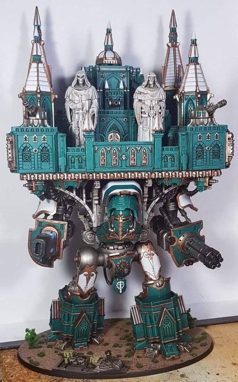 Imperial Knight 40k Miniatures, Imperial Knight Conversion, Warhammer 40k Models, Warhammer 40k Diorama, Admech Conversion, Titan 40k, Warhammer 40000 Miniatures, Imperial Knight 40k, Dieselpunk Mech