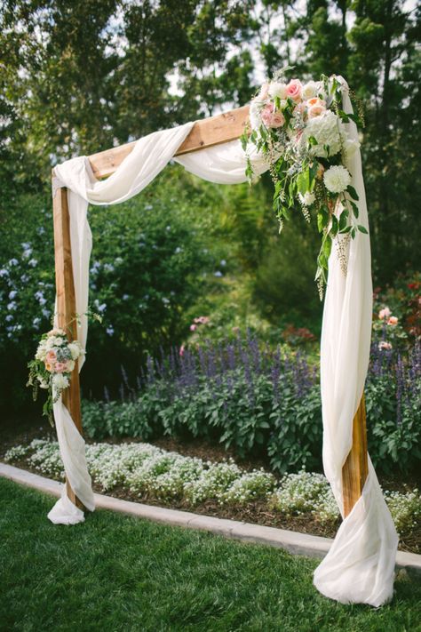 Unique wedding reception ideas on a budget - Simple wedding arch idea, unique wedding ideas,cool wedding ideas and keep within budget Simple Wedding Arch, Romantic Backyard, Unique Wedding Receptions, Rustic Wedding Decorations, Rustic Backyard, Ceremony Backdrop, Outdoor Wedding Ceremony, Wedding Cake Designs, Rustic Wedding Decor