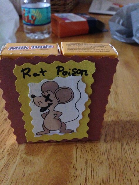 My mother accidentally ate rat poison and was hospitalized when she was little because she thought they were milk duds... so I made her this for Christmas!!! Rat Poison, Milk Duds, My Mother, Rats, Funny Moments, Milk, In This Moment, Funny, Christmas