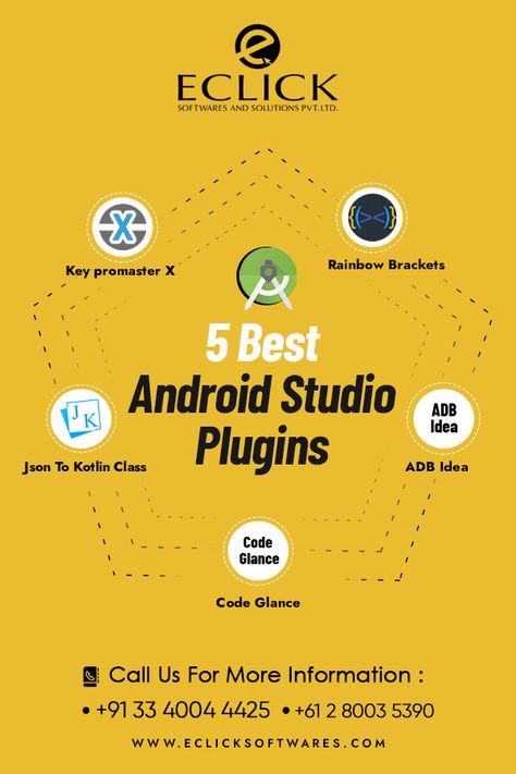 Plugins are great for better programming experience. Here are the top 5 Android Studio Plugins. Android Studio, Programming, The Top, Coding