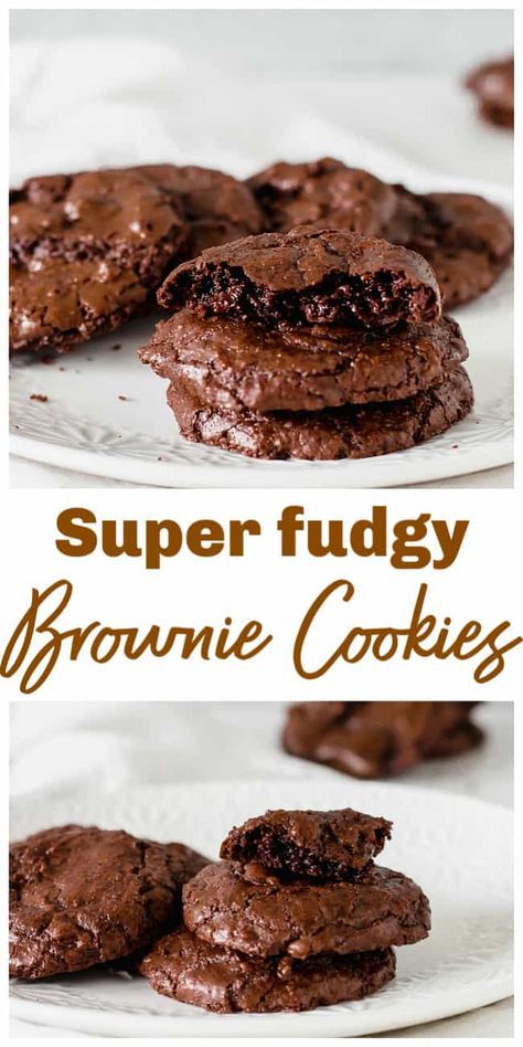 Fudge Cookie Recipe, Chocolate Fudge Cookies, Chocolate Brownie Cookies, Cookie Brownie Recipe, Fudgy Brownie, Fudge Cookies, Chewy Brownies, Gourmet Cookies, Fudgy Brownies