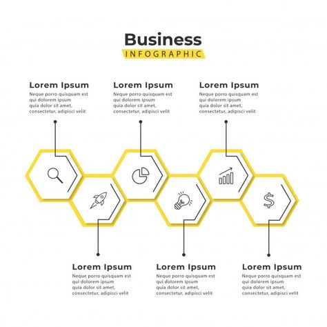 Infographic template yellow hexagon 5 st... | Premium Vector #Freepik #vector #infographic #template #chart #timeline Hexagon Infographic, Sustainability Infographic, Business Infographic Design, Flow Chart Design, Timeline Infographic Design, Ppt Ideas, Strategy Infographic, Elearning Design, Culture Wall