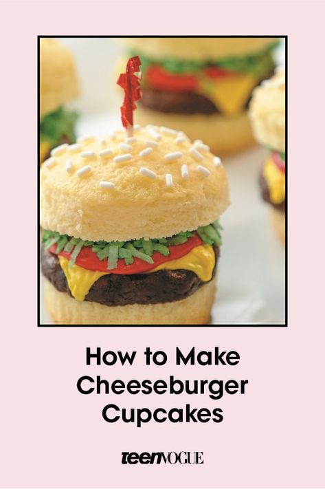 Cheeseburger Cupcakes, Cutest Cupcakes, Burger Cupcakes, Kids Cupcakes, Nerdy Nummies, Rosanna Pansino, Kid Cupcakes, Cupcakes Recipe, Burger And Fries