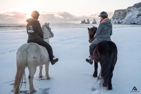 Girls On Horseback Riding Tour In Winter Iceland In January, Iceland In December, Things To Do In Iceland, Gullfoss Waterfall, Iceland Winter, Trip To Iceland, Thingvellir National Park, South Iceland, Icelandic Horse