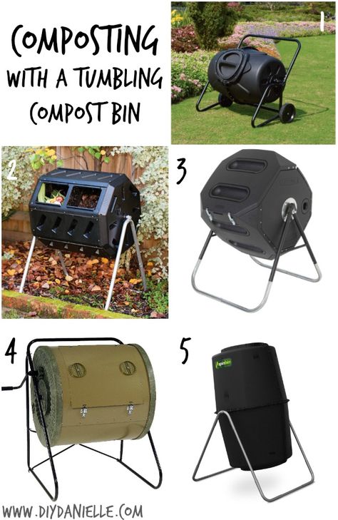 Composting with a Tumbling Compost Bin: Pro's, Con's and Setup Tumbling Composter, How To Compost, Composters, Vertical Garden Plants, Compost Bins, Compost Tumbler, Shade Garden Plants, Presentation Design Layout, New Kitchen Designs