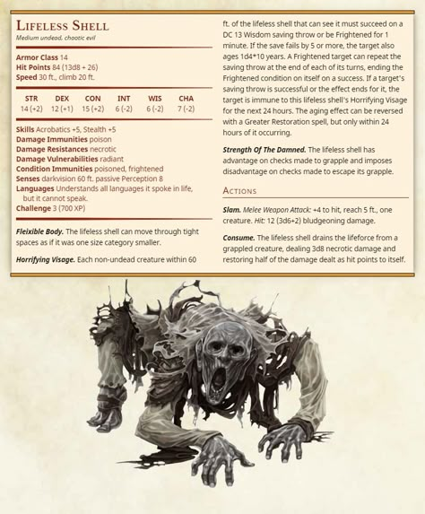 5e Monsters, Homebrew Monsters, Guerriero Samurai, Dungeons And Dragons Rules, Dnd Monster, Dnd Stats, Monster Ideas, Creature Fantasy, Dnd Homebrew