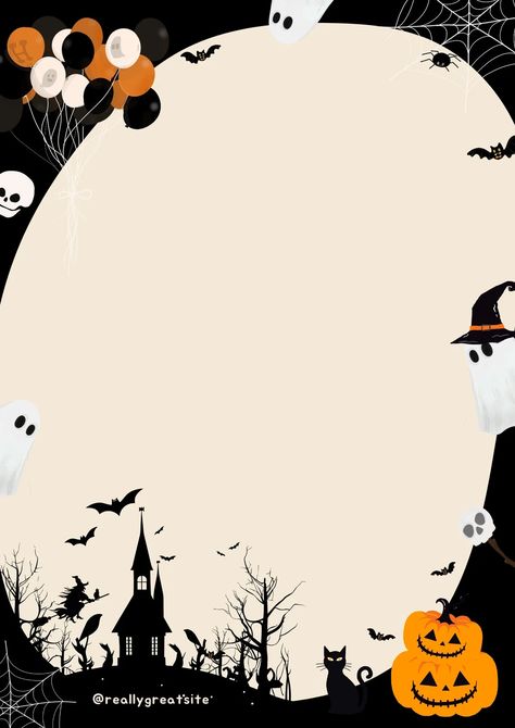 Black and Beige Spooky Hand drawn Cartoon Halloween Page Border A4 / black, cute, halloween, spooky, cartoon, frame, paper, page, border, beige / #canva #canvatemplate #freetemplate #canvafree Halloween Border Design, Background Halloween Aesthetic, Halloween Borders Frames, Boarders Designs, Halloween Photo Frames, Halloween Border, Spooky Cartoon, Cartoon Frame, Comic Template