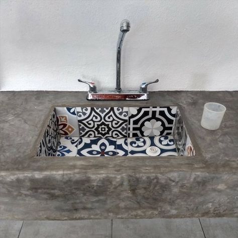 Cement Sink, Concrete Kitchen, Balcony Ideas Apartment, Small Balcony Ideas, Apartment Balcony Decorating, Balcony Ideas, Small Balcony, Furniture For Small Spaces, Small Backyard