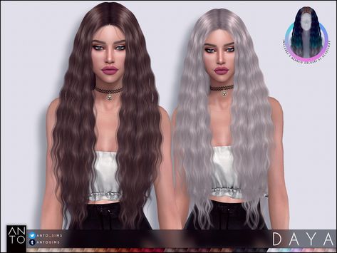 Hello everybody! I hope you all are enjoying Island Living :D I am bringing you one hair I did thinking about mermaids, and for that reason, I made a bunch of fantasy colours that you can combine with... Cabelos The Sims 4, Sims 4 Black Hair, Sims 4 Tsr, Sims 4 Alpha, The Sims 4 Pc, Intimo Calvin Klein, Sims 4 Cc Hair, Pelo Sims, Alpha Cc