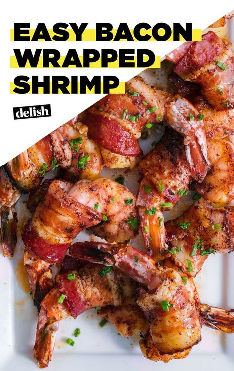 Easy Bacon Wrapped Shrimp, Bacon Wrap Shrimp Recipes, Wrapped Shrimp, Bacon Wrapped Shrimp, Bowl Party Food, Shrimp Appetizers, Easy Bacon, Seafood Appetizers, Superbowl Party Food