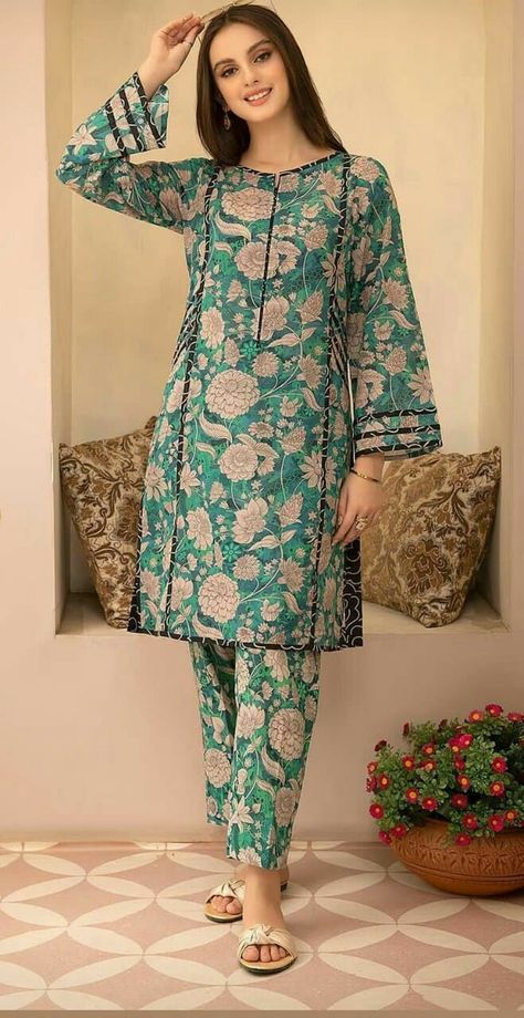 Dress design Lawn Casual Dress Design, Coords Set Design, Simple Lawn Kurta Design, All Over Dress Designs Pakistani Lawn, Coord Sets For Women Pakistani, Pakistani Designs Suits, Pakistani Dresses Casual Simple Stylish Lawn, Summer Dress Designs Pakistani Lawn, Printed Cotton Suit Designs Pakistani