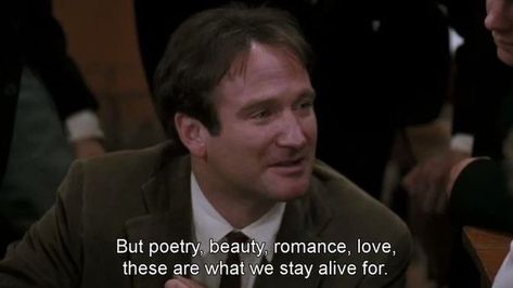 Robin Williams Movies, Society 1989, Cinema Quotes, Series Quotes, Oh Captain My Captain, I Love Cinema, Stay Alive, Dead Poets Society, Movie Lines