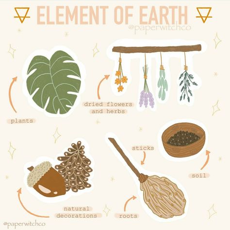 Element Altar Ideas, Beginner Grimoire, Element Altar, Element Of Earth, Earth Witch, Pagan Magick, Mother Earth Art, Crystals Amethyst, Witches Altar