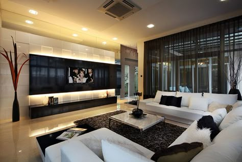 40 Absolutely Amazing Living Room Design Ideas | World inside pictures Tv Mounted, Tv Wand, Home Theaters, Sala Grande, 아파트 인테리어, Home Cinema, Decor Minimalist, Contemporary Living Room, Lounge Room