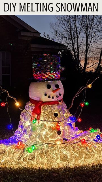 Diy Frosty The Snowman, Melted Snowman Craft, Diy Christmas Outdoor Decorations, Diy Christmas Outdoor, Diy Frosty, Snowman Outdoor Decorations, Outdoor Snowman, Navage Patch, Diy Schneemann