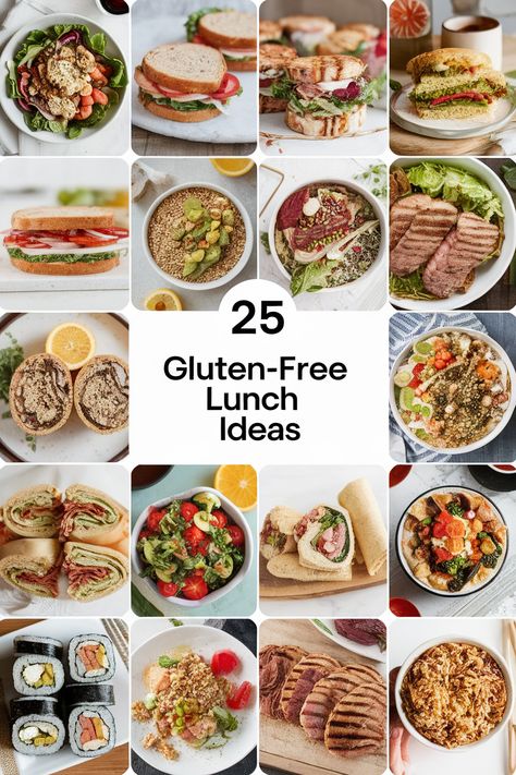 Gluten-free lunch ideas for work or school? We've got you covered! Discover 25 quick and easy gluten-free lunch recipes that are delicious, satisfying, and won't leave you feeling deprived. From hearty grain bowls to creative sandwiches, these celiac-safe options will keep you energized and on track with your dietary needs. Gluten Free Lunch Easy, Naturally Gluten Free Recipes, Gluten Free Dairy Free Lunch Recipes, Grain Free Lunch Ideas, Gluten Dairy Free Lunch, Easy Gluten Free Lunch Ideas For Work, Quick And Easy Gluten Free Lunch Ideas, Gluten Free Meal Ideas For Dinner, Gluten Free Work Lunches