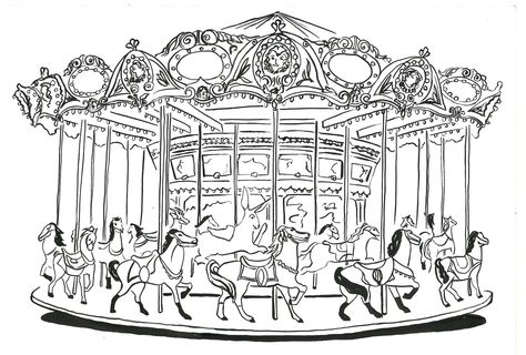 carousel+drawing | Taken by the Hand: An illustrated carousel Carousel Tattoo, Horse Drawing, Carousel Horses, Merry Go Round, Arte Inspo, Cute Coloring Pages, Tattoo Design Drawings, Free Coloring Pages, Album Art