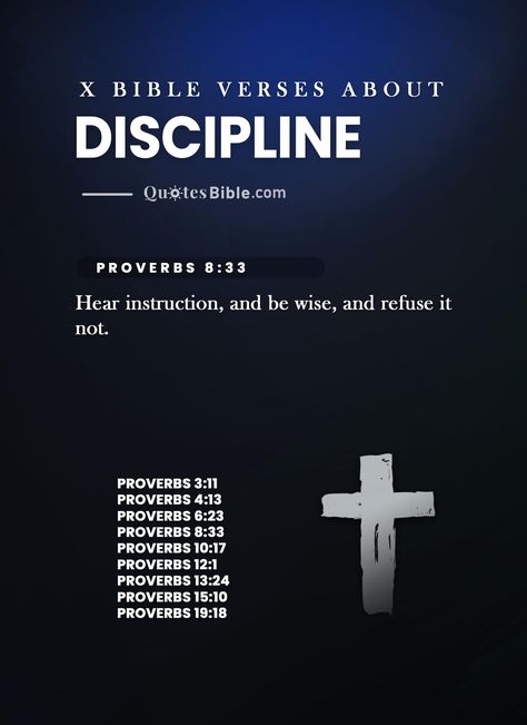 Discover the best Bible verses about discipline in this inspiring collection of scripture. Find out why discipline is essential to spiritual growth and guidance, and how it can help you grow closer to God. Find strength and guidance in these passages, and be inspired to become a more disciplined follower of Christ. #Discipline #verses Biblical Discipline, Power Of Discipline, God Rules, Disciplined Life, Scriptures Quotes, Verses From The Bible, Grow Closer To God, Wisdom Bible, Life Skills Lessons