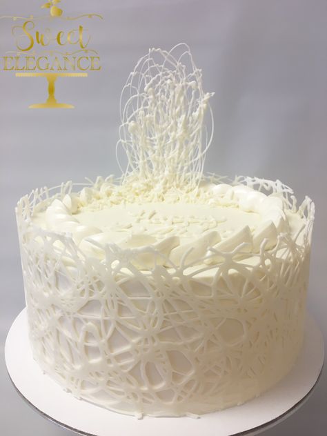 White chocolate lace cake by Sweet Elegance of Asheville NC Chocolate Lace Cake, Chocolate Lace, Girls Lunch, Lace Cake, Cake Lace, Special Occasion Cakes, Occasion Cakes, Asheville Nc, Lace Design