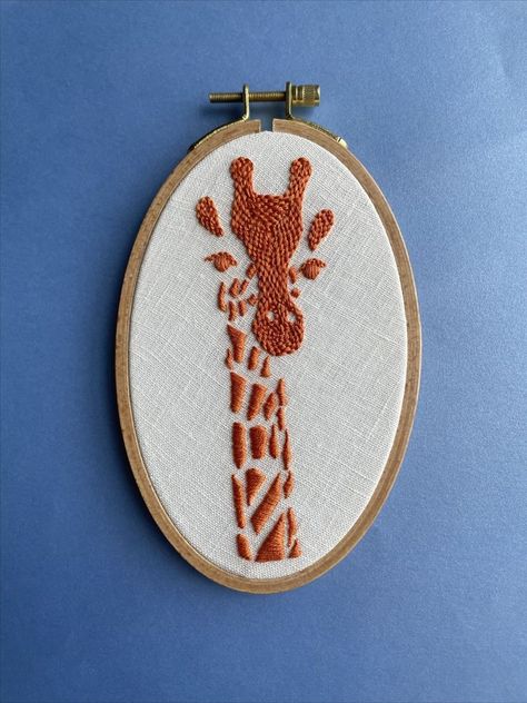 Giraffe Embroidery, Embroidered Giraffe, Fall River Ma, Embroidered Hoop, Fall River, Childrens Room Decor, Modern Embroidery, Beautiful Gifts, Hoop Art