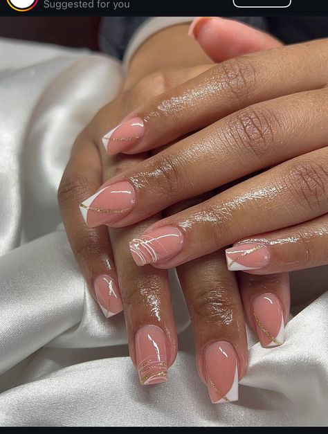 Simple Fall Nails French Tip, Deep Powder Nails Design, Wedding Nails Black Women, Powerful Nails, Classy French Tip Nails, Nail Samples, African Makeup, Smart Nails, Pedicure Designs Toenails