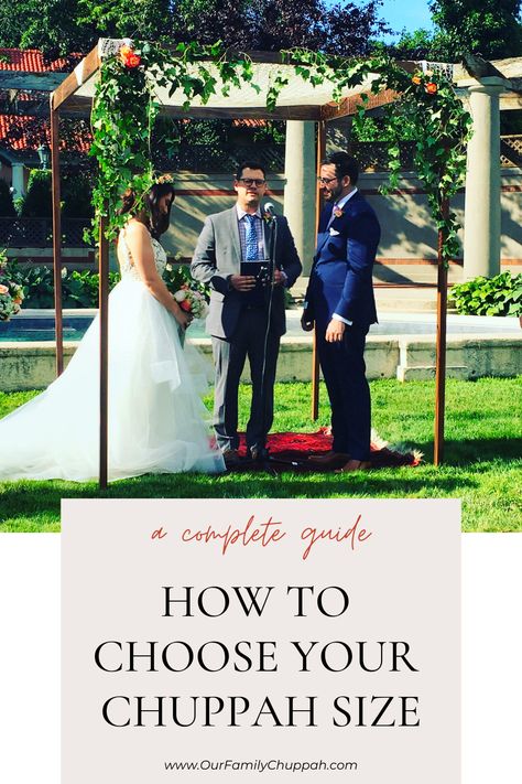 How to choose the perfect chuppah size for your wedding ceremony. #chuppah #chuppahrental #chuppa #jewishwedding #chuppahrentalboston #chuppahrent #weddingarch #weddingcanopy #weddingarches #chuppahdecor#chuppahjewish #chuppahinspiration #chuppahforrent #chuppahwedding #chuppahjewishwedding #wheretorentachuppah #chuppahflowers #chuppahbirch #chuppahwood #chuppahideas #chuppahdesign #chuppahrentals #wheretorentachuppah #weddingchuppahrental #wheretogetachuppah #beautifulchuppahs #chuppahbirch Chuppah Ideas, Chuppah Flowers, Chuppah Decor, Wedding Chuppah, Jewish Weddings, Baseball Wedding, Wedding Canopy, Journey Of Love, Boston Wedding