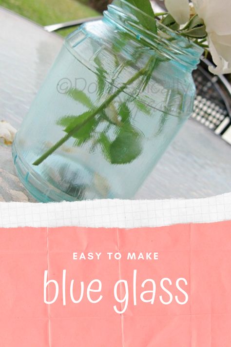 Learn how to tint your glass blue! It's so easy and a fun craft! Beach Themed Crafts, Craft Projects For Adults, Red Tissue Paper, Burlap Projects, Blue Glassware, Making Glass, School Glue, Kids Cups, Easy Craft Projects