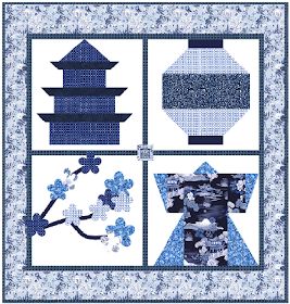 Origami Quilt Patterns, Patterns For Quilts, Japanese Quilt Patterns, Origami Quilt, Asian Quilts, Moon Quilt, Bubble Quilt, Blue Quilt, Japanese Quilts