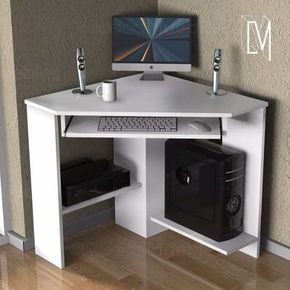 Escritorio Esquinero - Mesa Para Notebook Con Cajon! - $ 1.572,88 Computer Table Design, Computer Desk Design, Study Table Designs, Computer Table, Space Saving Furniture, Desk Design, Home Room Design, Home Office Design, Home Office Furniture