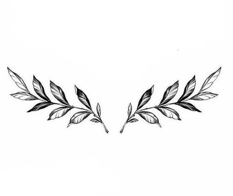 Bay Leaf Tattoo Design, Leaf Tramp Stamp, Greek Leaf Tattoo, Leaf Sternum Tattoo, Laurel Tattoo Design, Argentina Tattoo Ideas, Greek Leaves Tattoo, Ramos Tattoo, Laurel Tattoo