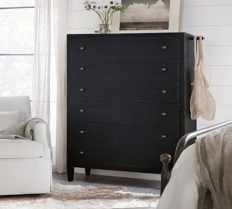 Dressers, Chests & Chests of Drawers | Pottery Barn 6 Drawer Tall Dresser, Extra Wide Dresser, Wide Dresser, Tall Dresser, 6 Drawer Chest, Construction Crafts, Small Farmhouse, Tall Chest, Ciao Bella