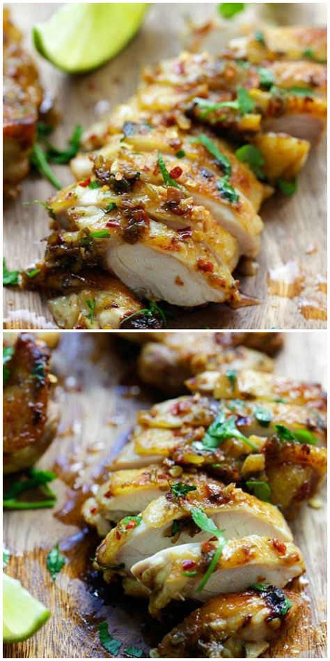 Cilantro Lime Chicken - juicy Mexican chicken marinated with cilantro, lime juice and garlic. Pan-fry, bake or grill the chicken with this easy recipe! Serve with side dishes such as Cilantro Lime Rice, Tequila Lime Shrimp or make taco salad with the chicken | rasamalaysia.com Mexican Chicken Tacos, Tequila Lime Shrimp, Lime Chicken Recipes, Pet Diy, Mexican Chicken Recipes, Food Experiments, Grilled Shrimp Recipes, Lime Shrimp, Lime Rice