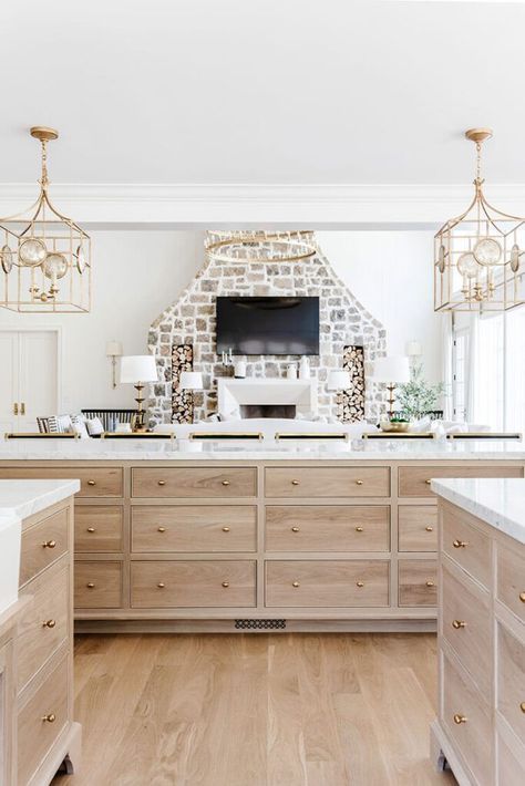 Kitchen With Natural Wood Cabinets, Kitchen With Natural Wood, Natural Wood Cabinets, The Fox Group, Fox Group, American Farmhouse Style, Farmhouse Cabinets, American Farmhouse, Kitchen Refresh