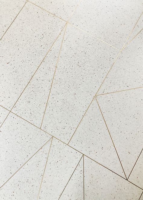 Terrazzo With Brass Inlay, Terrazzo Brass Inlay, Geometric Floor Pattern, Terrazo Floor Pattern, Terrazzo Flooring Design Patterns, Brass Inlay Flooring, Floor Brass Inlay, Brass Inlay Floor, Terrazzo Pattern Floor