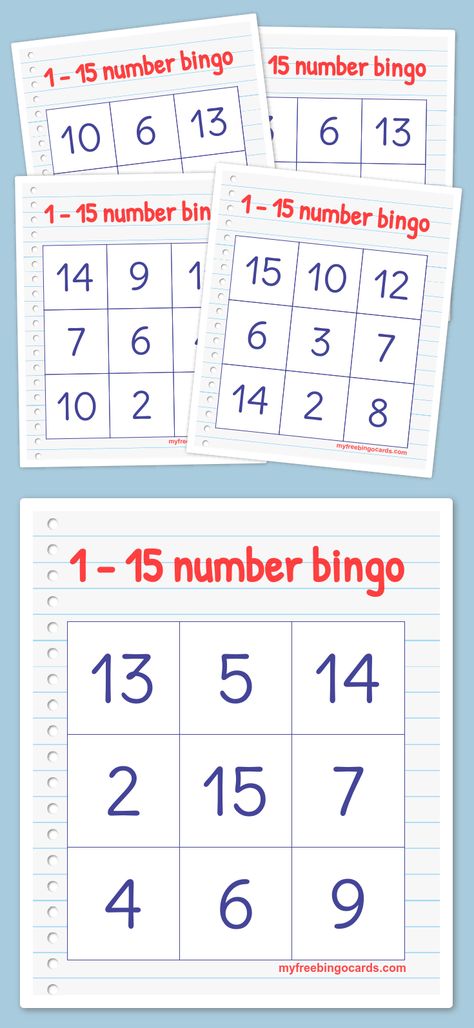 1 - 15 number bingo Preschool Bingo, Number Bingo, Free Printable Bingo Cards, Touch Math, Printable Bingo Cards, 10 Number, Math Number Sense, Teaching Numbers, Bingo Cards Printable