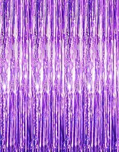 New Year Eve Decorations, Photo Backdrop Party, Streamer Party Decorations, Streamer Decorations, Fringe Curtains, Streamer Backdrop, Foil Curtain, Purple Foil, Party Photo Backdrop