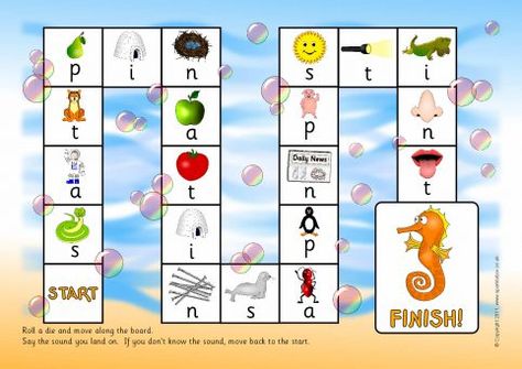 SATPIN Phonics Board Game (SB6940) - SparkleBox Jolly Phonics Phase 1, Satpin Phonics, Jolly Phonics Printable, Phonics Board Games, Jolly Phonics Activities, Educational Activities For Toddlers, Synthetic Phonics, Early Childhood Literacy, Abc Phonics