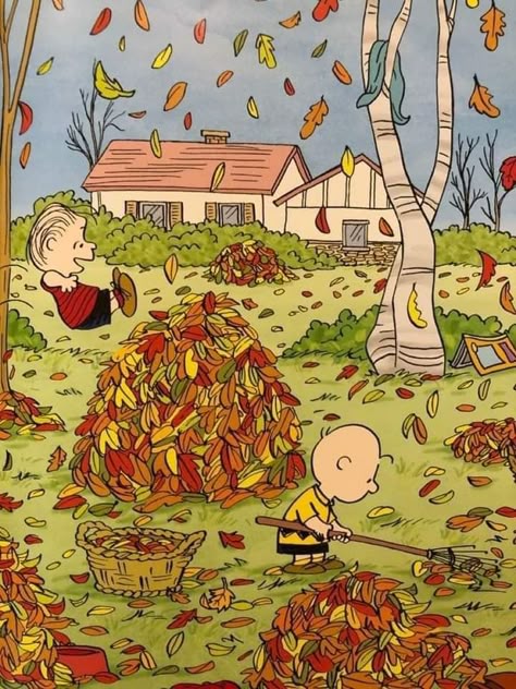 Cartoon Autumn Aesthetic, Autumn Charlie Brown, Snoopy Fall Autumn, Snoopy Fall Wallpaper, Charlie Brown Fall, Snoopy Autumn, Peanuts Fall, Snoopy Fall, Cartoon Autumn