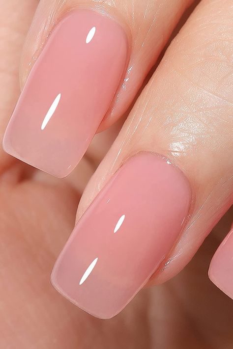 A captivating hand adorned with delicate pale pink nails, evoking a sense of enchantment and fairy-tale elegance while highlighting the sophistication and class that this irresistible color brings to every occasion. Pale Pink Glazed Nails, Nails Pale Pink, Translucent Pink Dip Nails, Translucent Pink Nails Gel, Opaque Pink Nails, Nails For Pink Dress, Pink Dipped Nails, Dusky Pink Nails, Transparent Pink Nails