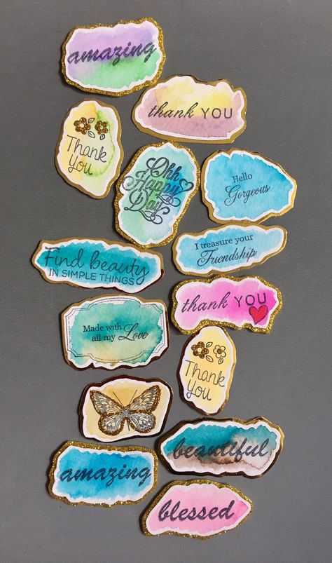 How To Make Rocks, Scrapbook Embellishments Diy, Small Drawing, How To Make Crepe, Embellishment Diy, Card Embellishments, Drawing Watercolor, Golden Glitter, Making Greeting Cards