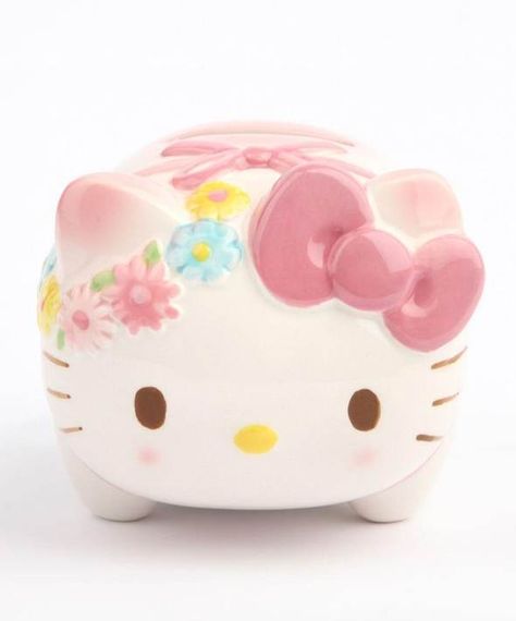 #HelloKitty piggy bank - perfect for early savers! Kawaii Piggy Bank, Hello Kitty Piggy Bank, Cute Piggy Banks, Piggy Banks, Cat Piggy Bank, Pig Bank, Cute Piggies, Coin Bank, Kawaii Shop